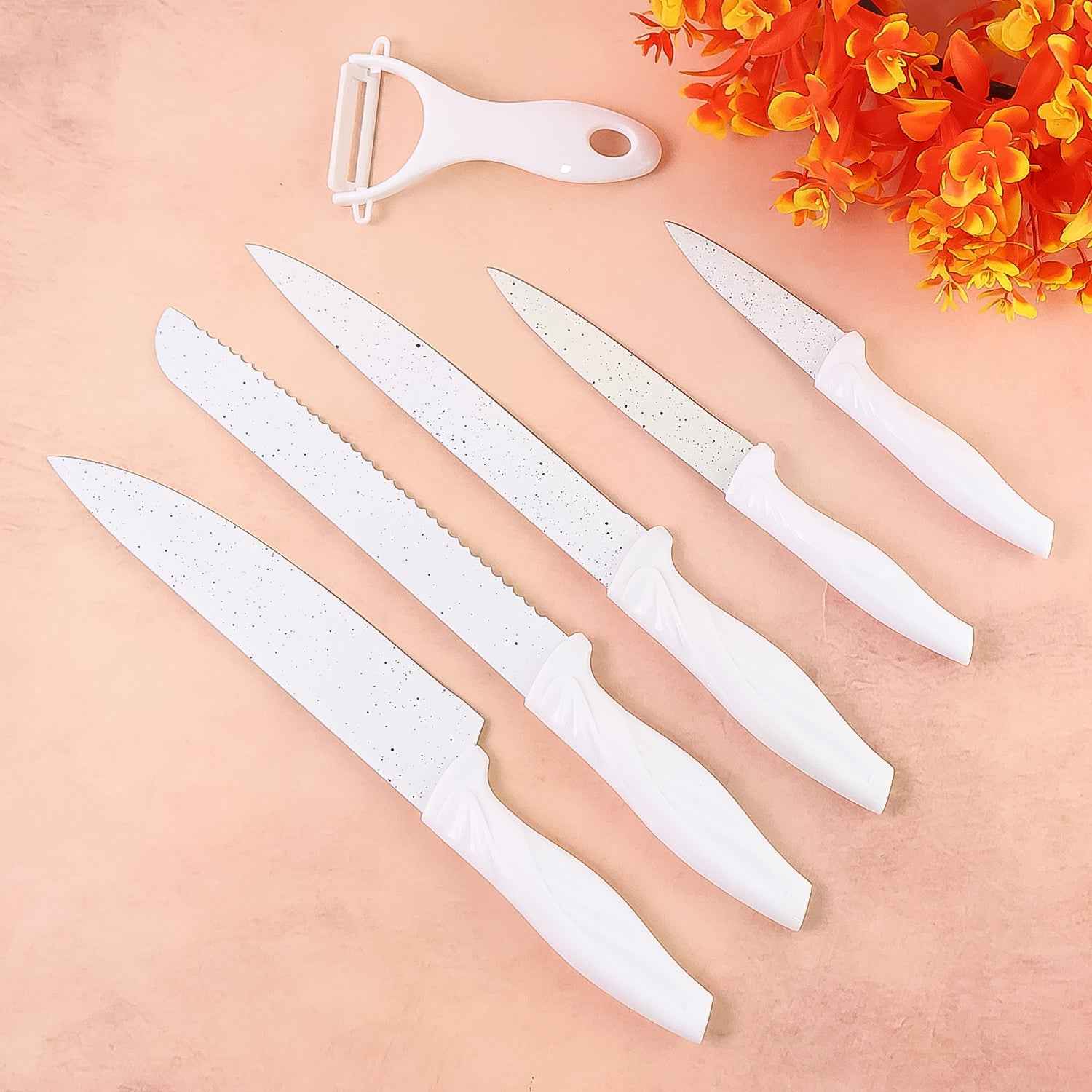 Marble Coated Kitchen Knife Set – 6-Piece Sharp & Stylish