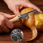 Stainless Steel Vegetable Peeler – Sharp, Comfortable Wooden Grip