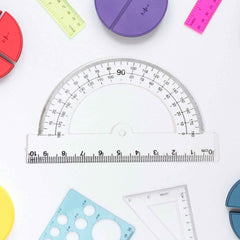 Plastic Geometry Set – Accurate Triangle Ruler & Protractor