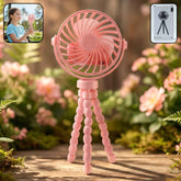Rechargeable Portable LED Fan – Flexible Tripod & Quiet Cooling