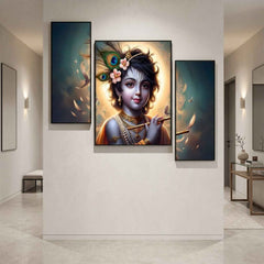 Krishna Flute Wall Art Ð Vibrant & Sacred Home Decor