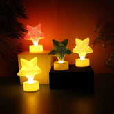 Star LED Tealight Candles (Set of 4) – Flameless Festive Decor