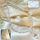 Crystal Pearl Beaded Curtain Tieback – Elegant Twisted Rope Design