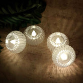 LED Flameless Decorative Candles – Set of 4 Crystal-Style Tealights