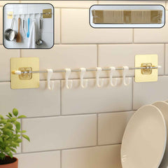 Kitchen Utility Hook Rack – Wall Mounted Adhesive Organizer