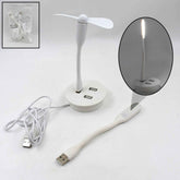Portable USB Fan, Light & 3-Port Hub Combo for Laptops | Deskrova