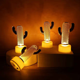 Cactus Shaped Flameless LED Candles – Safe Decorative Flickering Glow