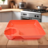 Plastic Plates with Dipping Saucer Ð Perfect for Snacks & Party Serveware