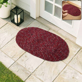 Red Oval Non-Slip Floor Mat Ð Durable & Soft for Indoor Use