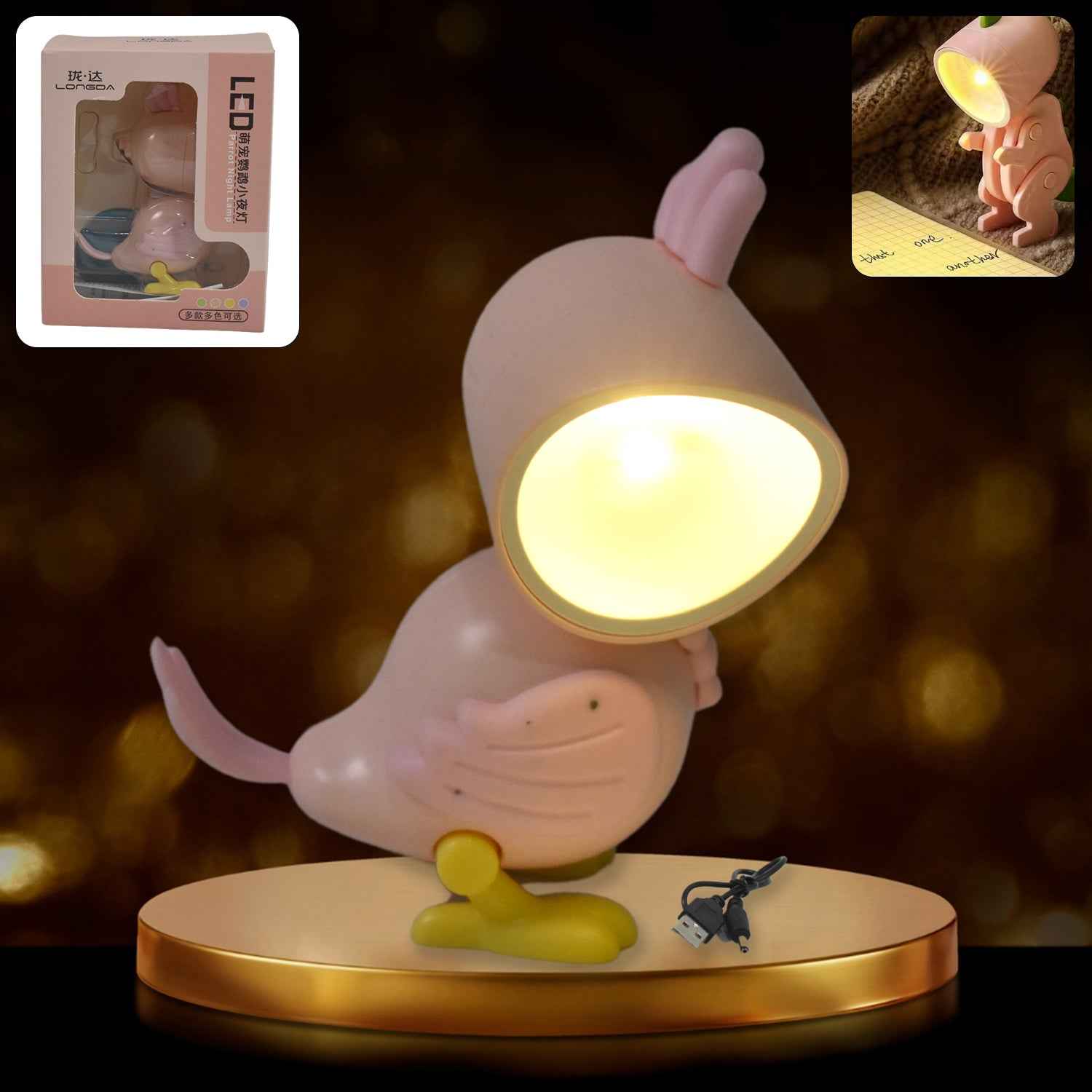 Magnetic Parrot Night Lamp – Portable LED Desk Light | Indo Glow