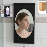 Rotating Storage Cabinet with Mirror – Space-Saving Wall Organizer