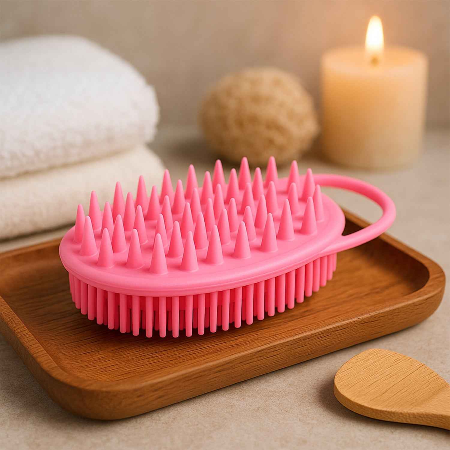 Silicone Soft Bristle Bath Brush – Exfoliate & Massage Skin