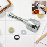 Water-Saving Faucet Sprayer attached to a kitchen sink faucet, ready for use.