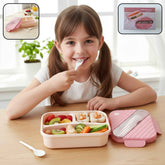 Plastic 3 Compartment Lunch Box for Kids – Organized & Portable