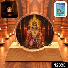 3D Hanuman Ji Acrylic LED Night Lamp – Warm Spiritual Glow