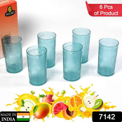 Unbreakable Plastic Glasses Set (6 pcs, 300ml) | Indo Glow
