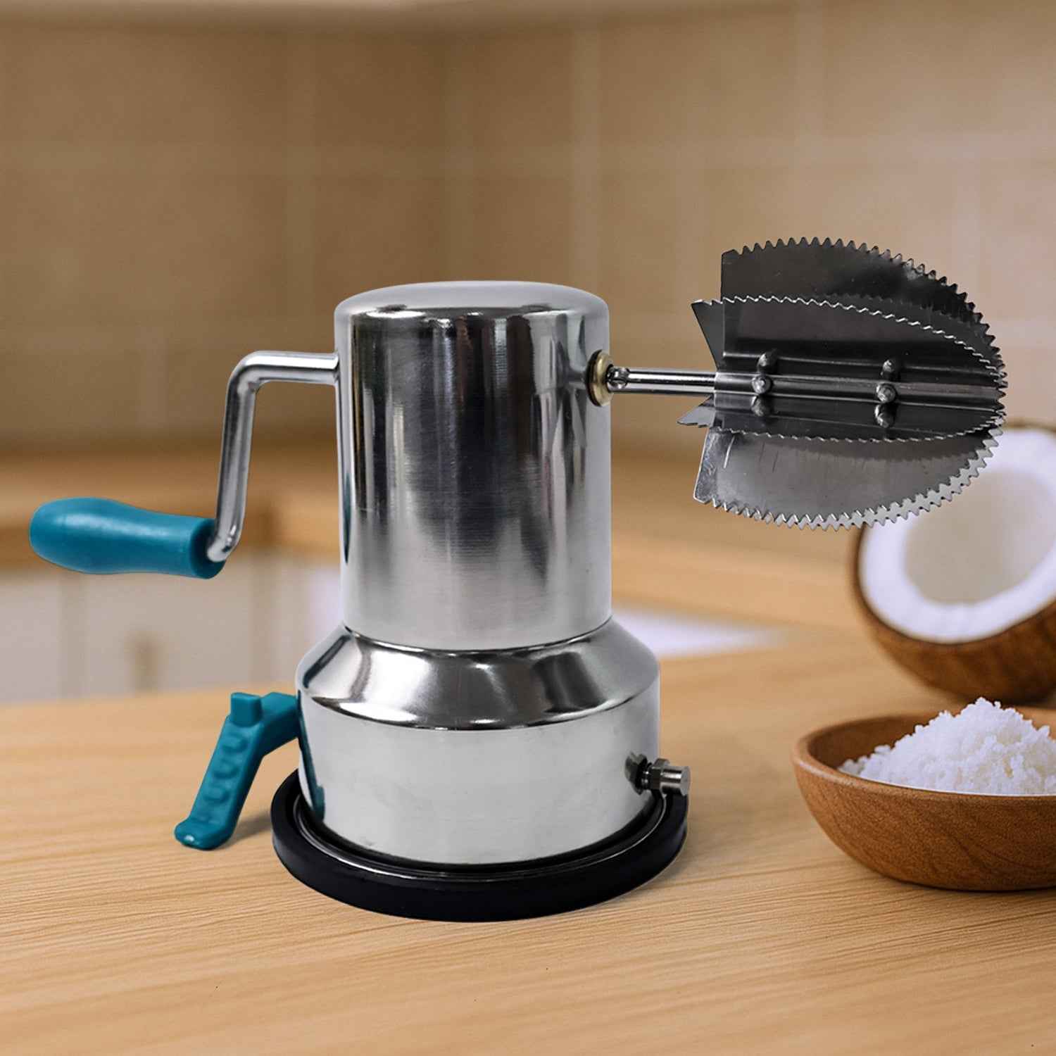 Coconut Scraper – Durable Stainless Steel with Suction Base