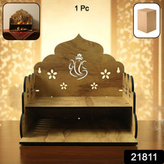 Wooden Home Mandir – Temple Style Pooja Stand with Lord Ganesha