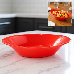 Plastic Marin Serving Bowl – Deep Oval Red Glossy Finish