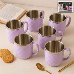 Stainless Steel Tea Cup Set – Elegant 200 ml Double Wall Design