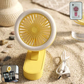 Mini Table Fan – Rechargeable with LED Light and Adjustable Angle