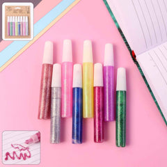 Multi-Color Glitter Craft Glue Pen Set – 8 Vibrant 10 ml Tubes