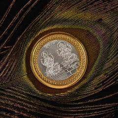 Lakshmi Ganesh Dual-Tone Religious Coin – Auspicious Symbol of Prosperity