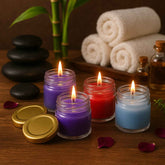 Wax Candle Set in Glass Jars – Elegant Flameless Home Decor