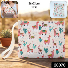 Printed Zipper Pouch – Compact Multipurpose Organizer with Wrist Strap