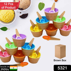 Ice Cream Bowl Set – 12-Pc Multi-Color Dessert Bowls | Jiaqi