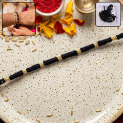 Rakhi Ð Handmade Black Thread with Gold Beads for Raksha Bandhan