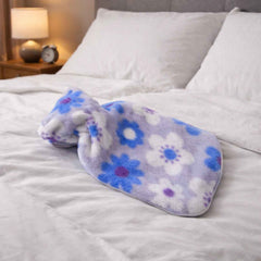 Floral Printed Hot Water Bag – Soft Plush Cover for Pain Relief