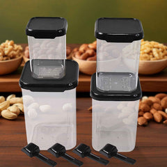Air Tight Containers – 4 Pc Plastic Storage Set with Spoon