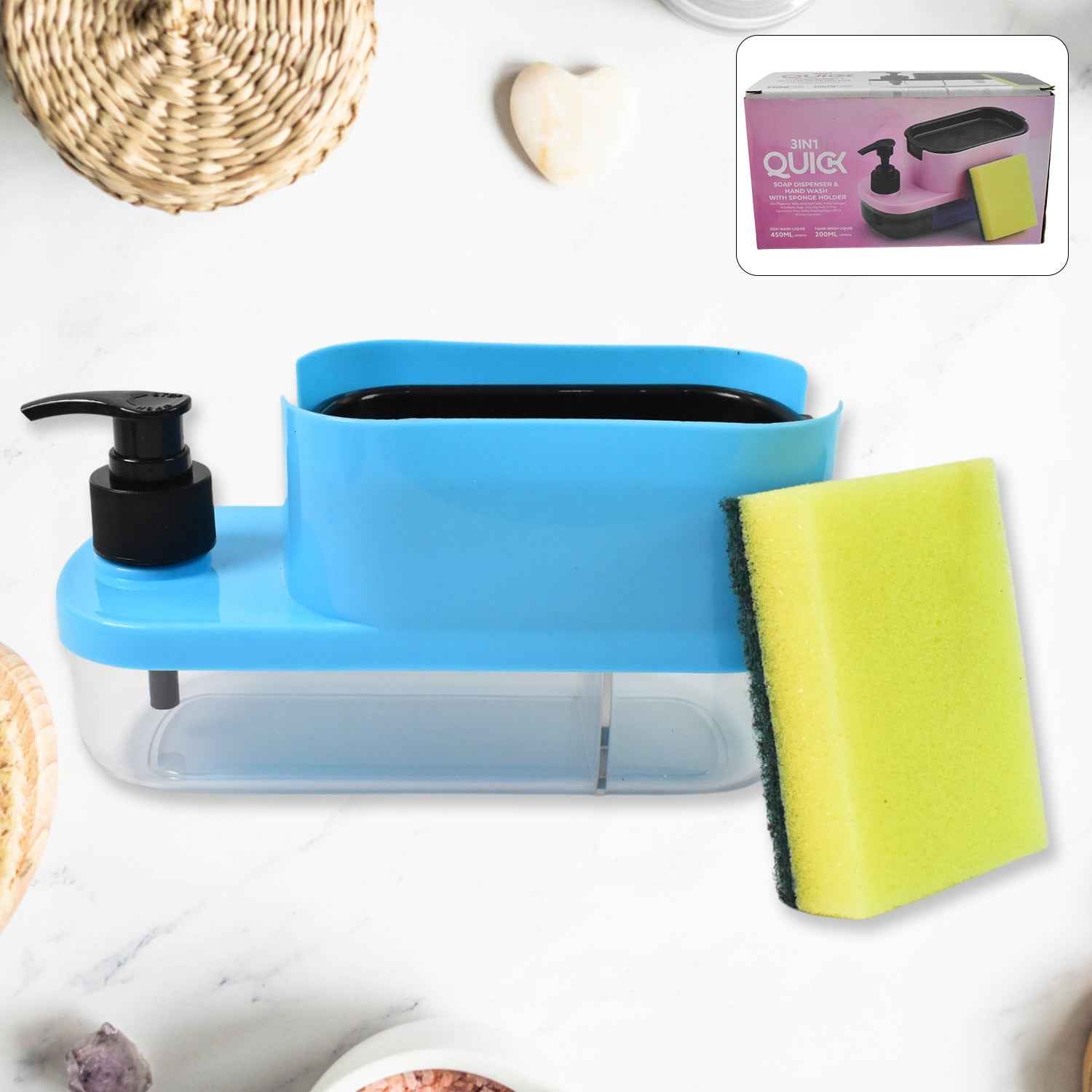 3-in-1 Soap Dispenser – Kitchen & Bathroom Organizer | VelvetBubbles