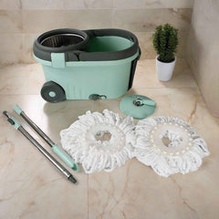 Spin Mop with Bucket – Steel Spin & Microfiber Heads | Ganesh