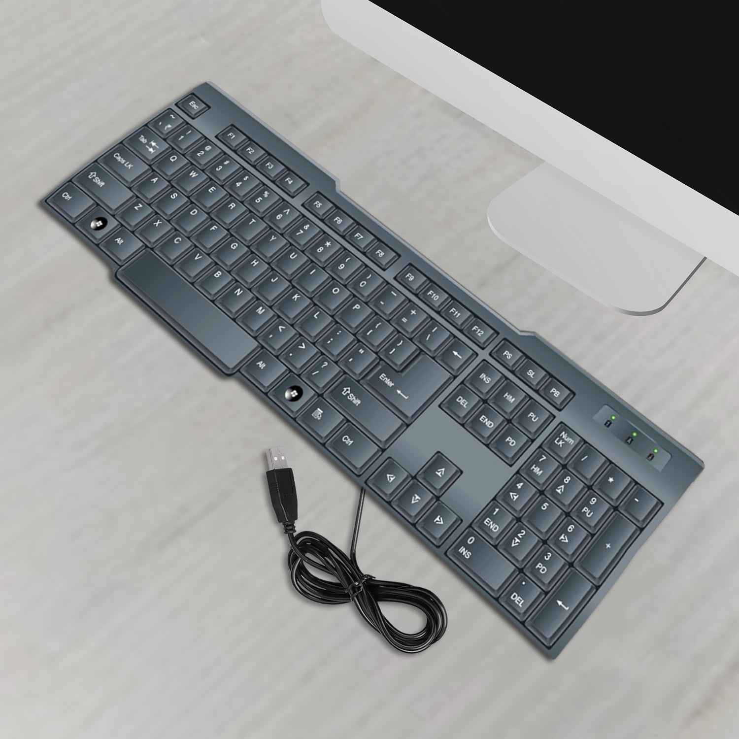 Wired USB Keyboard – Ergonomic 104 Keys for Office & Home | Indo Glow