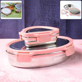 Stainless Steel Lunch Box Set – Leakproof & Durable 2-Piece