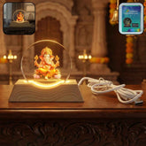 3D Lord Ganesha Acrylic LED Night Lamp – Warm Golden Glow