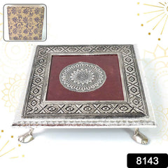 Pooja Chowki – Silver Square Bajot for Home Temple | Styleva