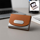 Leather Business Card Holder – Slim Magnetic Closure Case