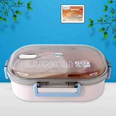 Leak-Proof Lunch Box – 3 Compartments with Spoon