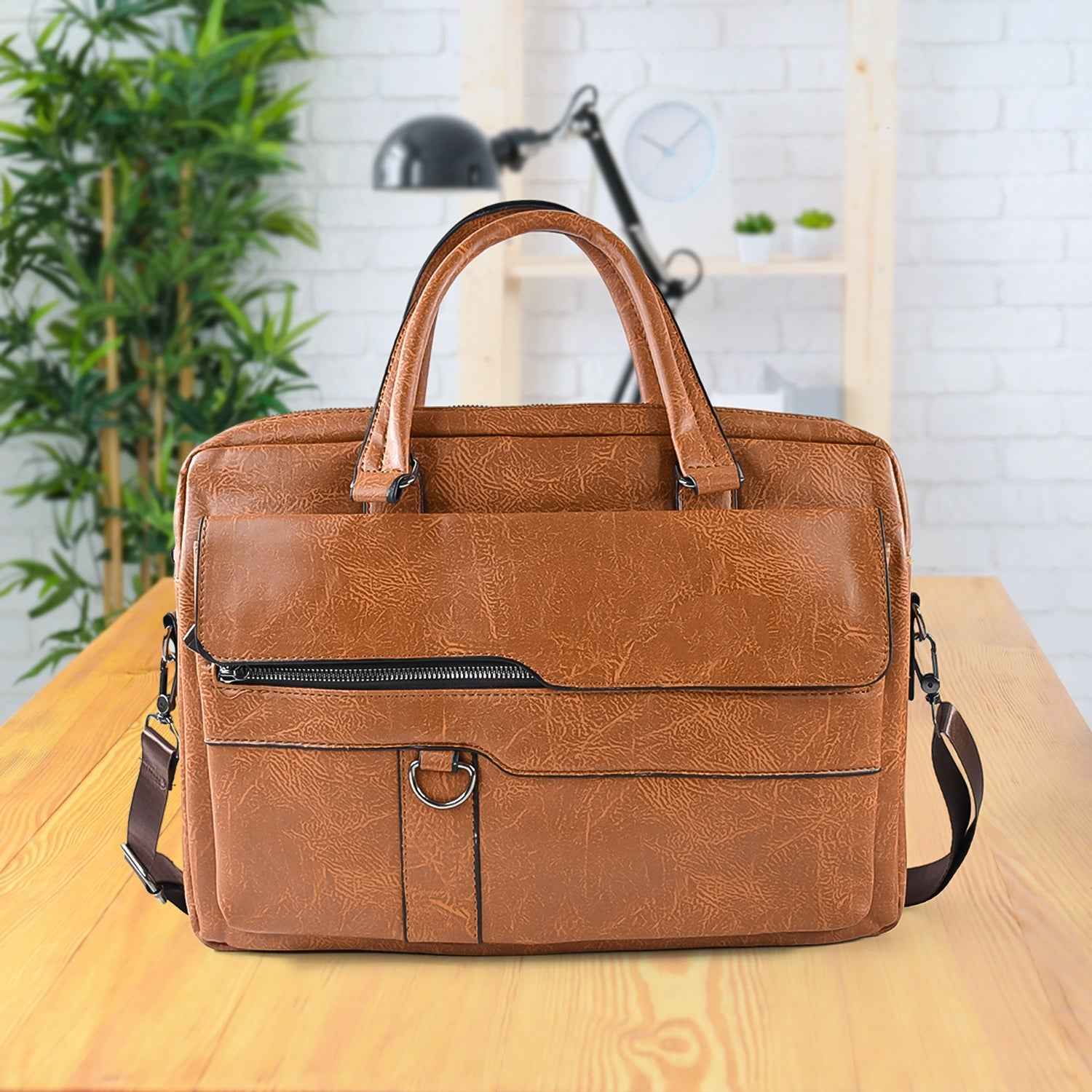 Faux Leather Laptop Messenger Bag – Durable & Stylish Briefcase