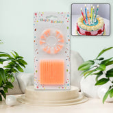 Multicolor birthday party candles in a pack of 24, ready for celebration.