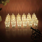 LED Flameless Decorative Candle Set – Smokeless Crystal Design