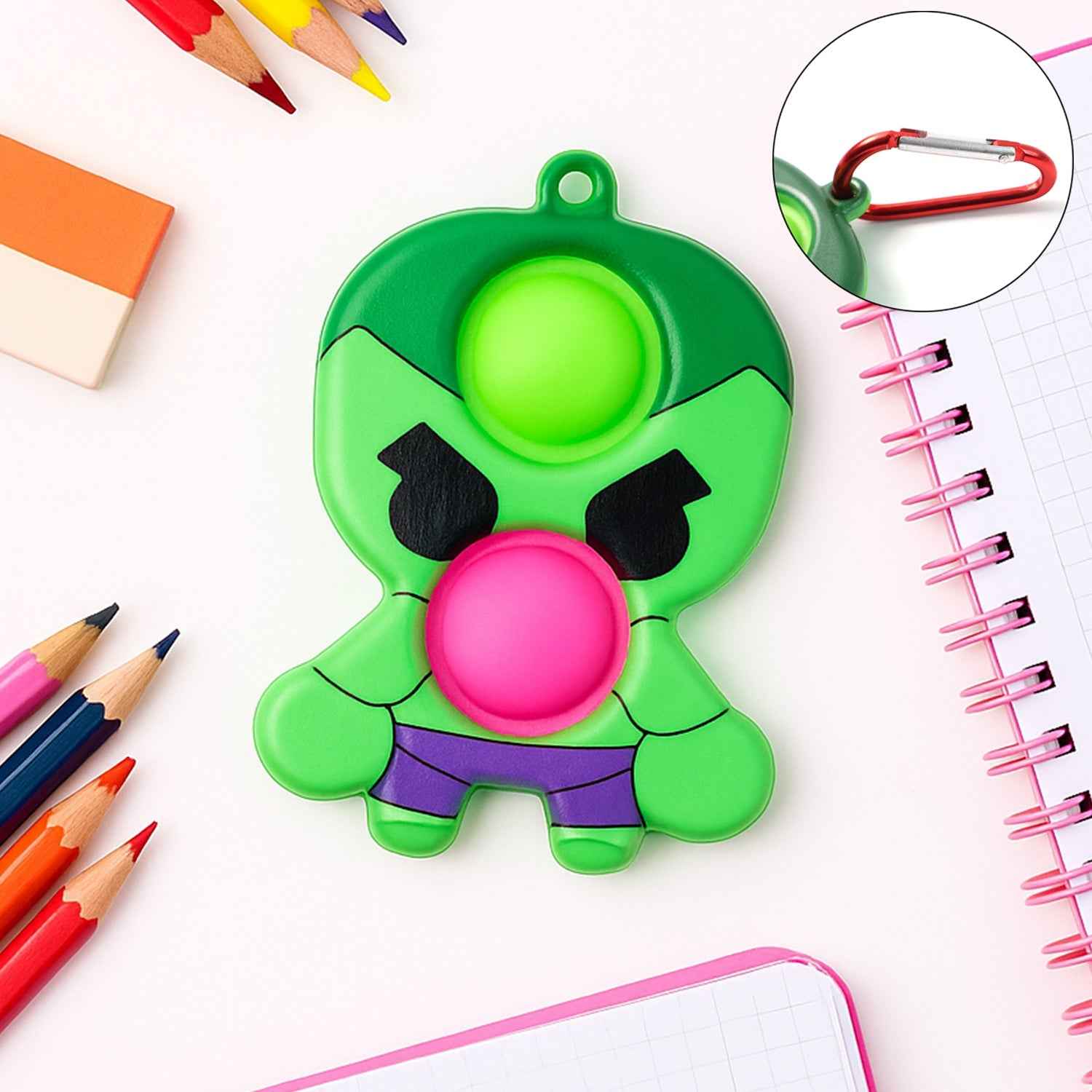 Silicone Pop It Fidget Toy – Portable Stress Relief Keychain