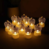 Apple Shape LED Tealight Candles – Flameless Decorative Set of 12