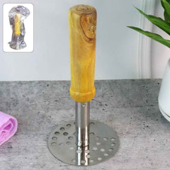 Stainless Steel Potato Masher – Ergonomic Wooden Handle | Quickslice