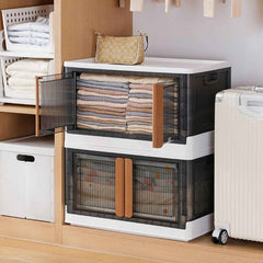 Plastic Folding Wardrobe Organizer – Portable Storage with Wheels