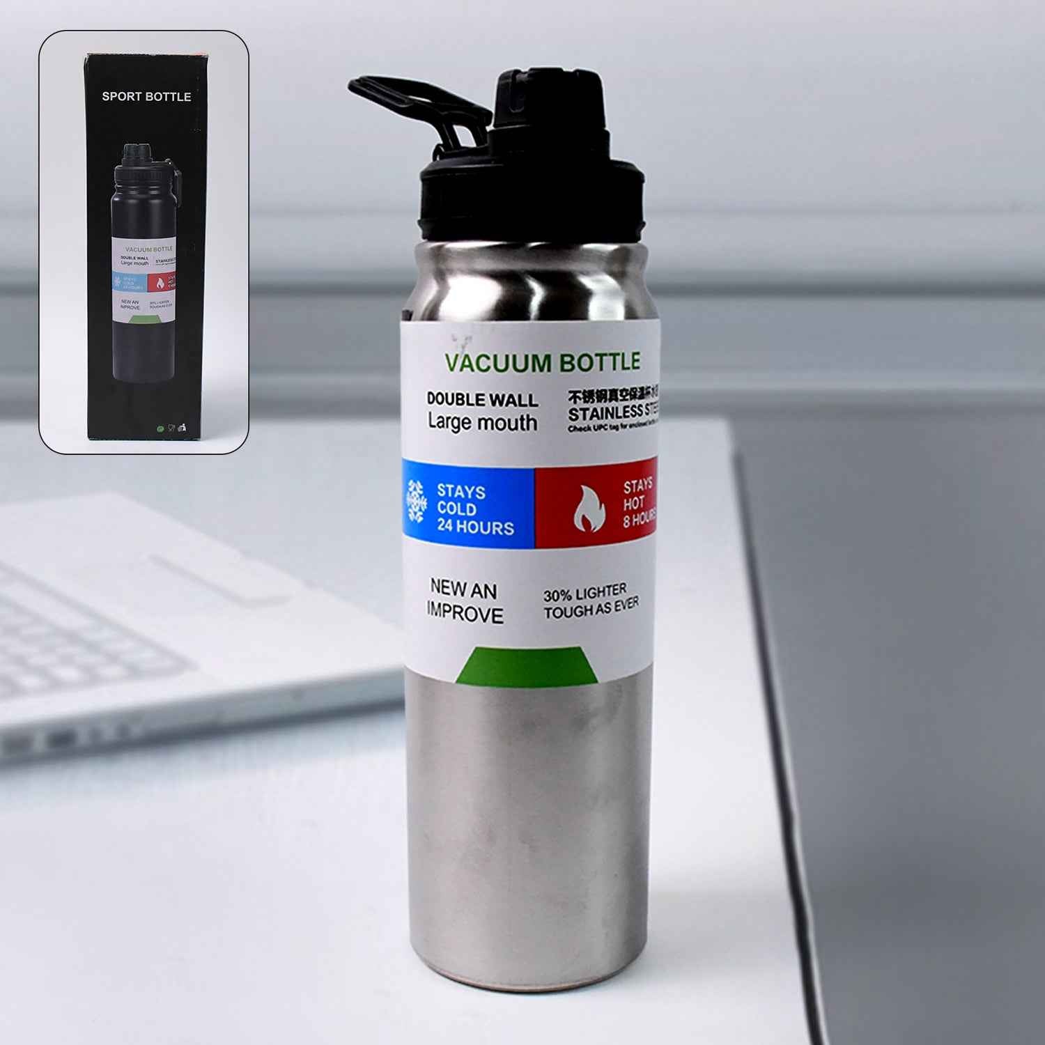 Vacuum Insulated Stainless Steel Water Bottle – Durable, 800 ML