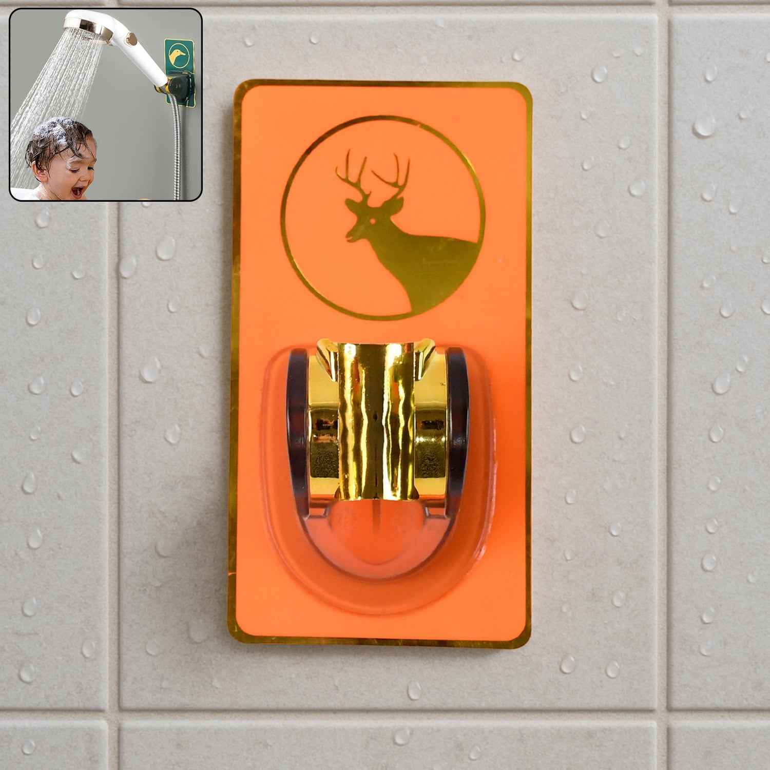 Self-Adhesive Adjustable Shower Head Holder – No-Drill Mount